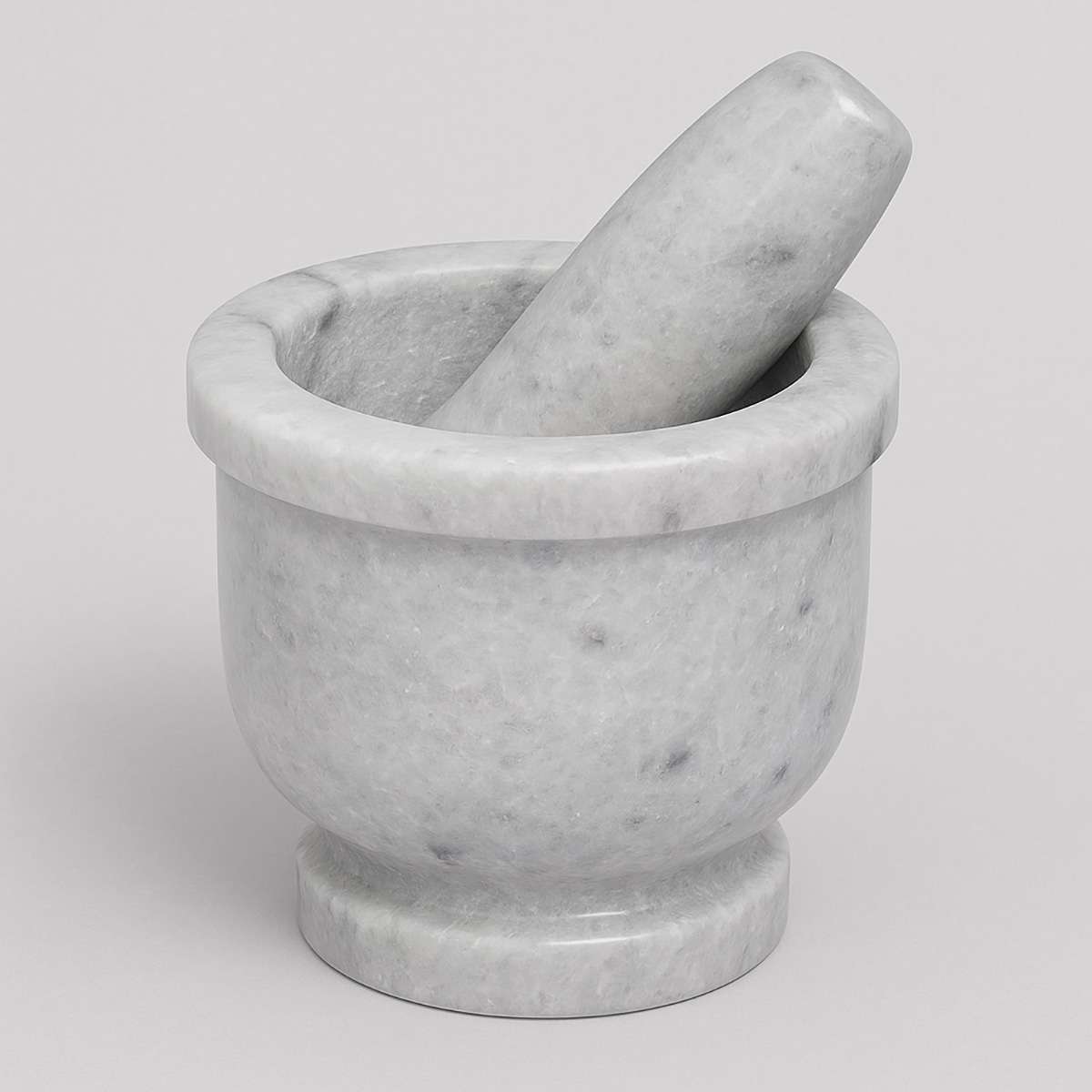 Salerno White Marble Large Mortar and Pestle Set