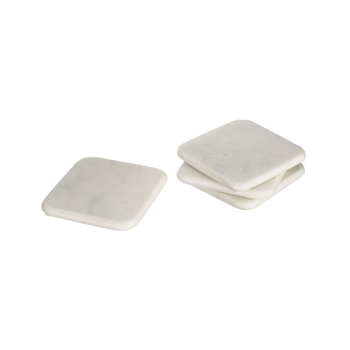 Kindia Set of 4 Off White Square Marble Coasters