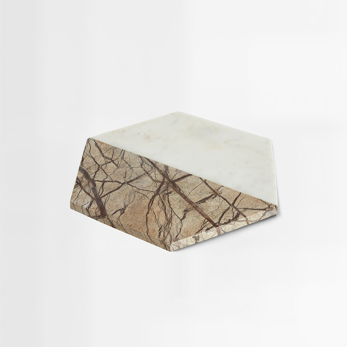 Annika White And Brown Forest Marble Chopping and Serving Board