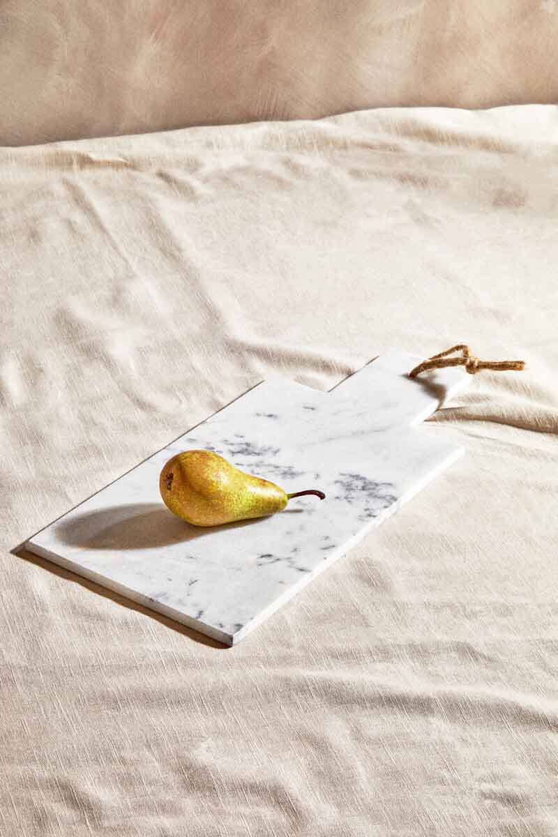 Salerno Small White Marble Chopping And Serving Board