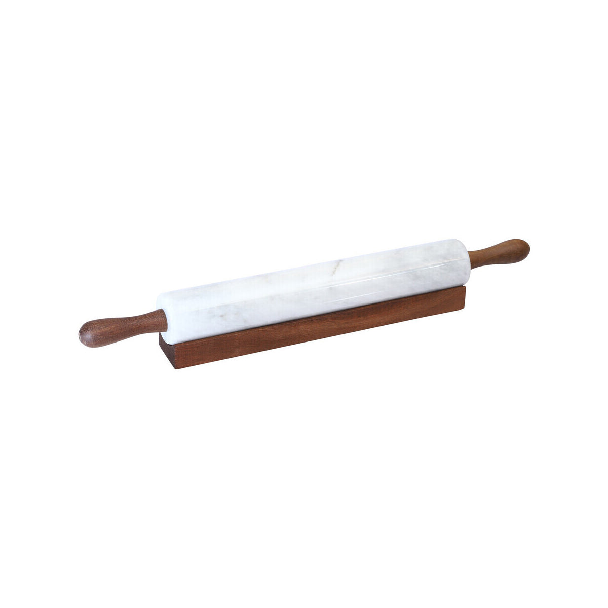 Kindia White Marble Rolling Pin with Wooden Stand
