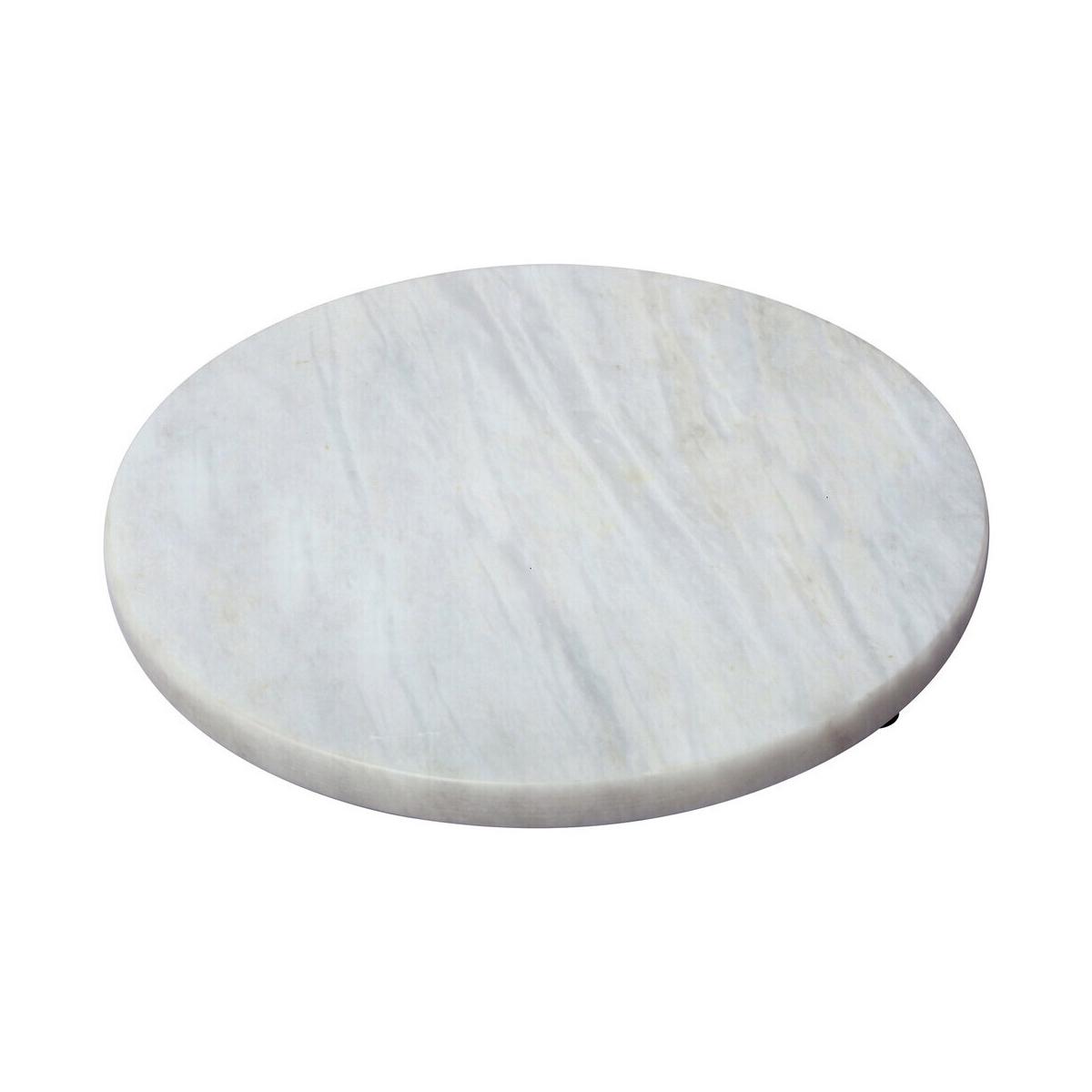 Salerno White Round Chopping and Serving Board in Marble