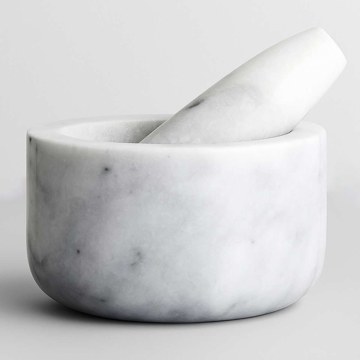 Salerno Grey Marble Straight Mortar And Pestle