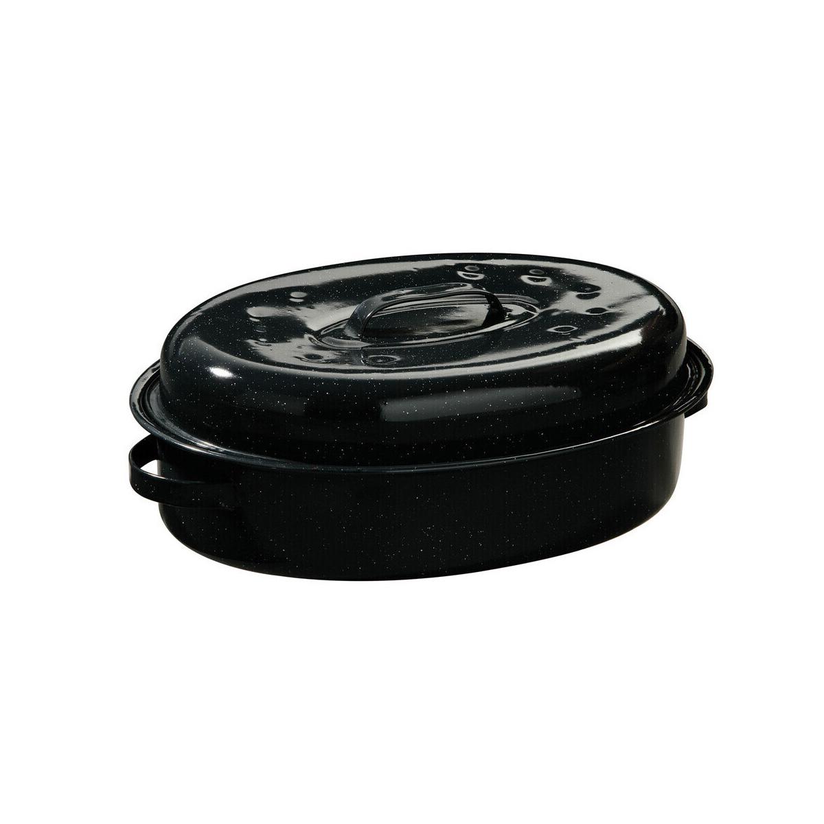 Carvara Black Enamel Large Casserole Dish