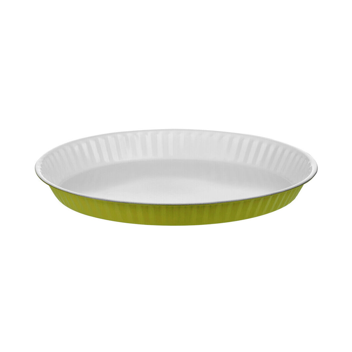 Ecocook Lime Green And White Flan Dish