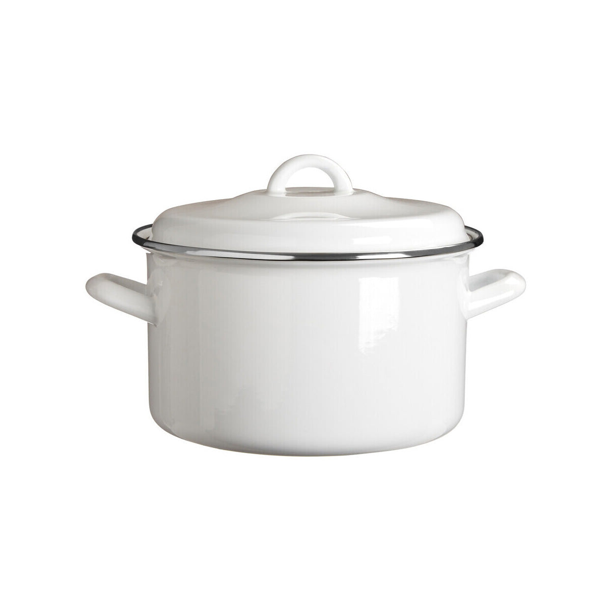 Porter 4700ml White Enamel Casserole Dish