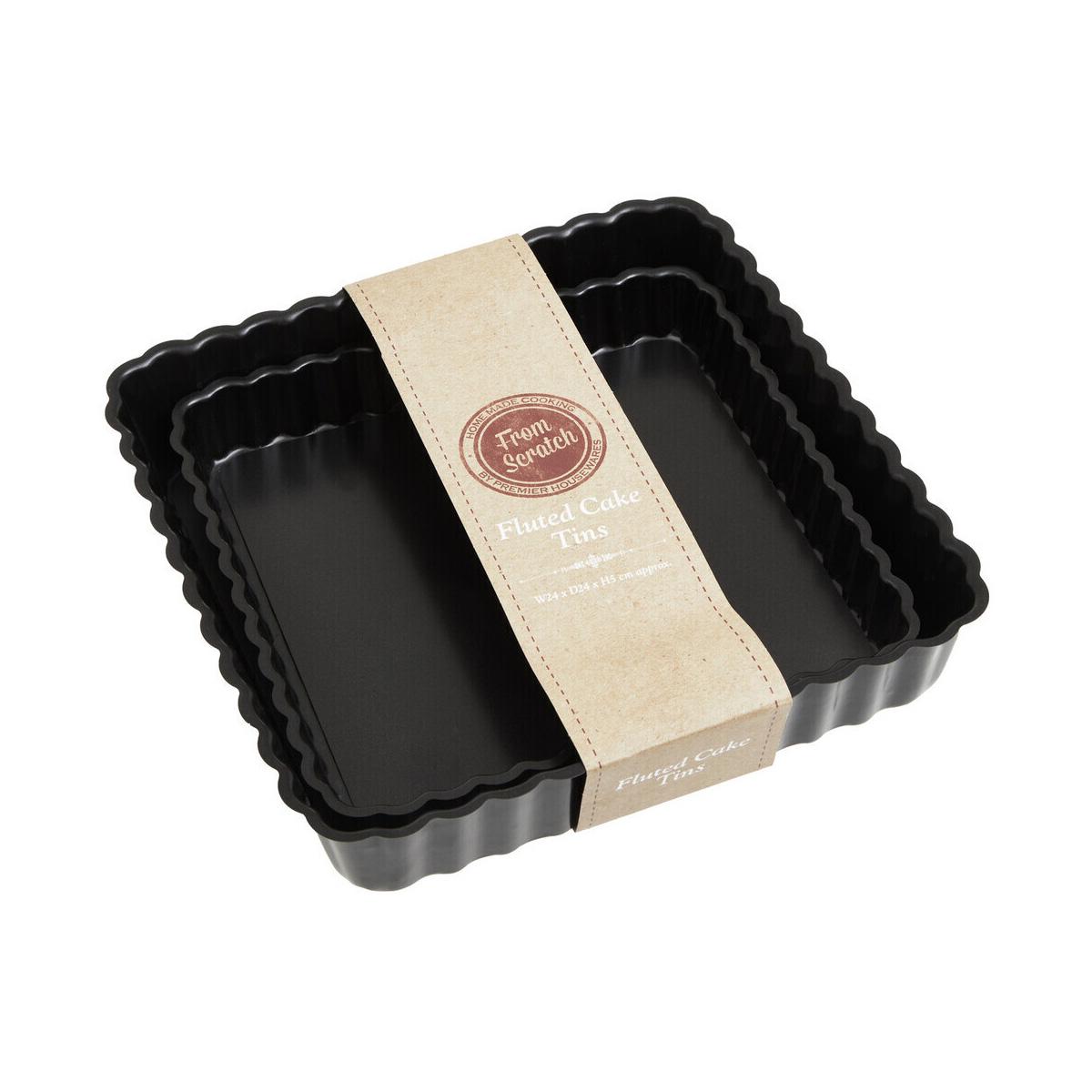 From Scratch Set Of Two Fluted Quiche Flan Tins