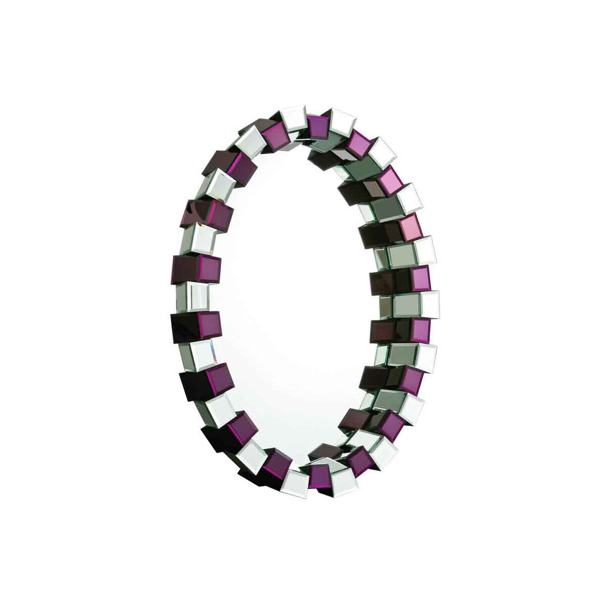 Carlotta Purple Mirrored Glass Wall Mirror