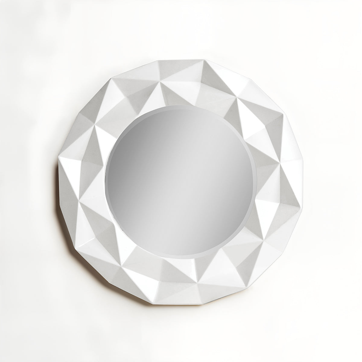 Stockholm White High Gloss PU Wall Mirror