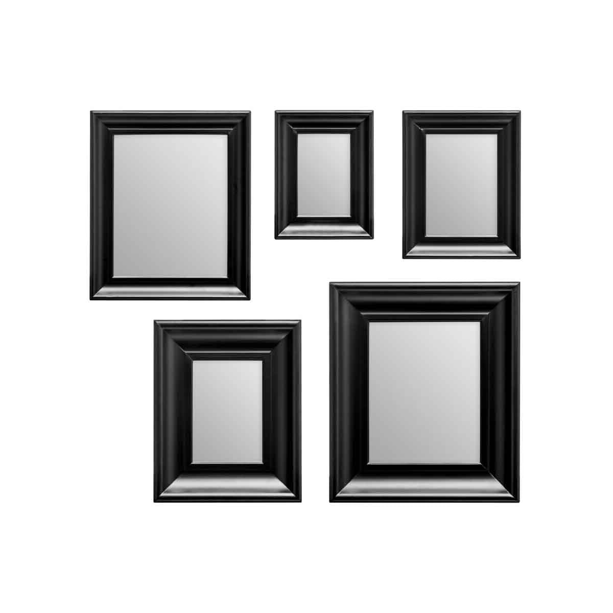Judkins Black Frame 5pc Mirror Set