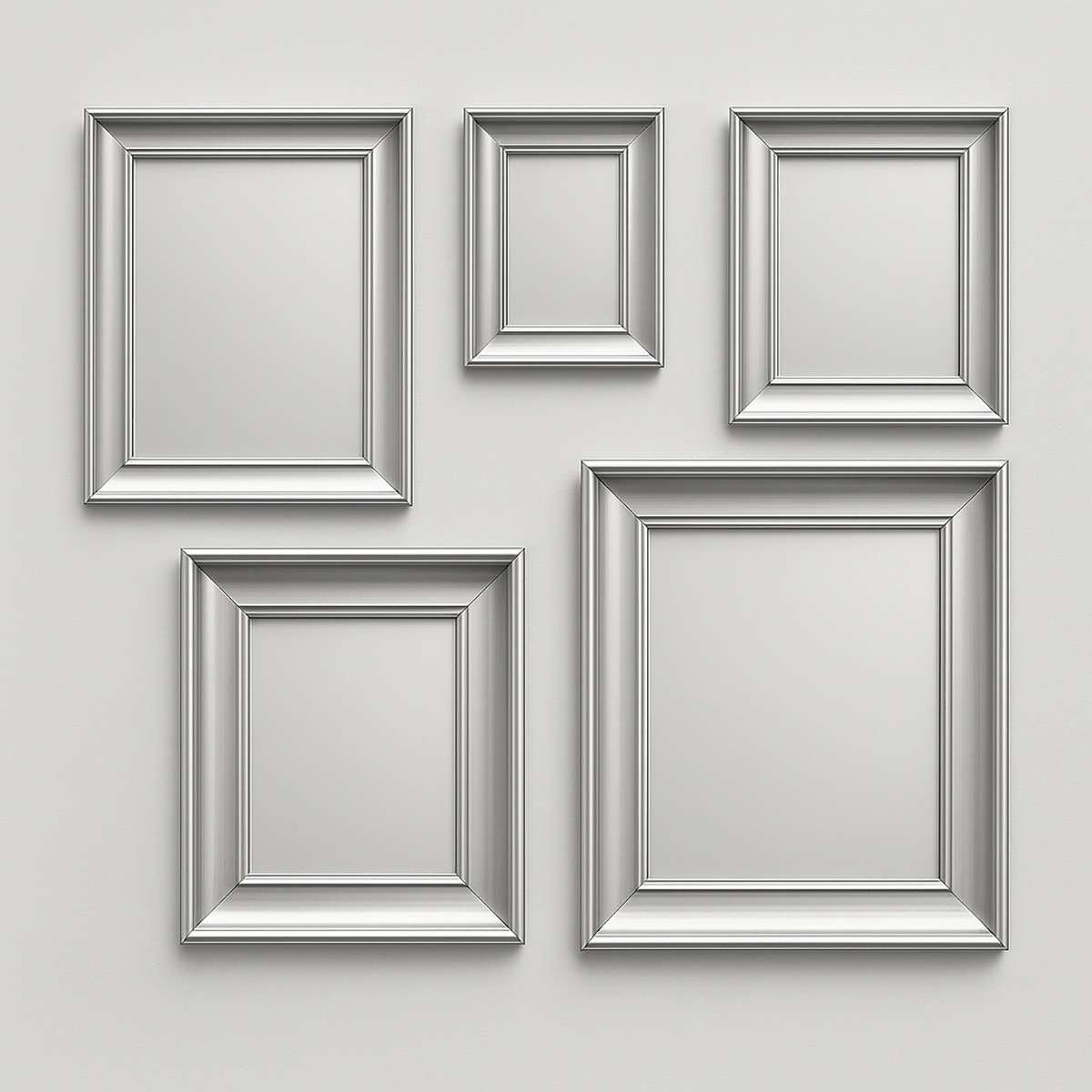 Judkins Silver Frame 5pc Mirror Set