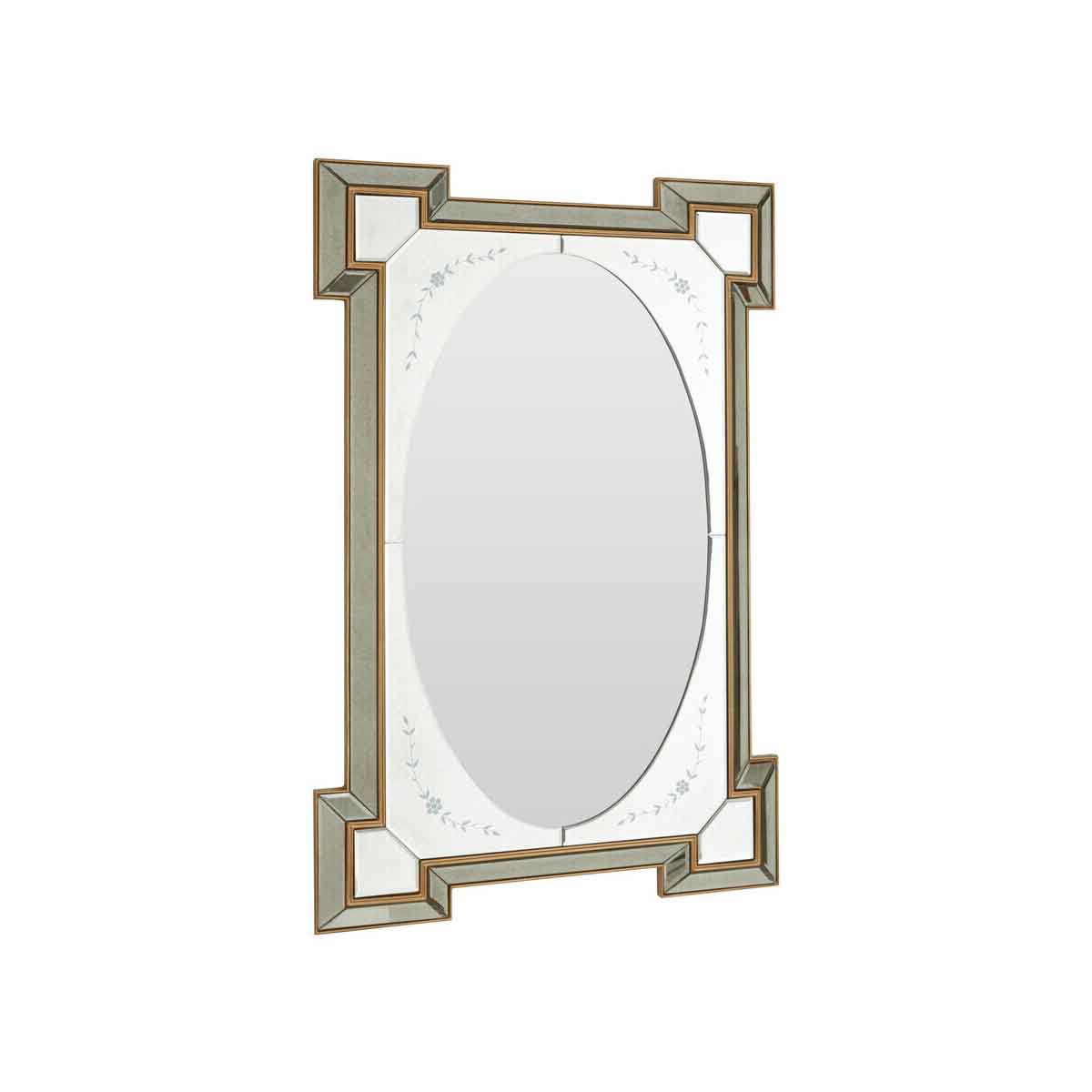 Lulu Antique Finish Rectangular Wall Mirror