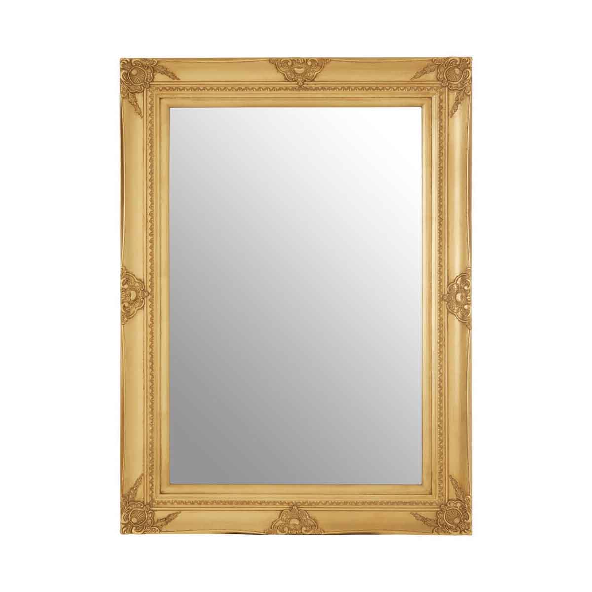 Brussels Baroque Rectangular Gold Finish Wall Mirror