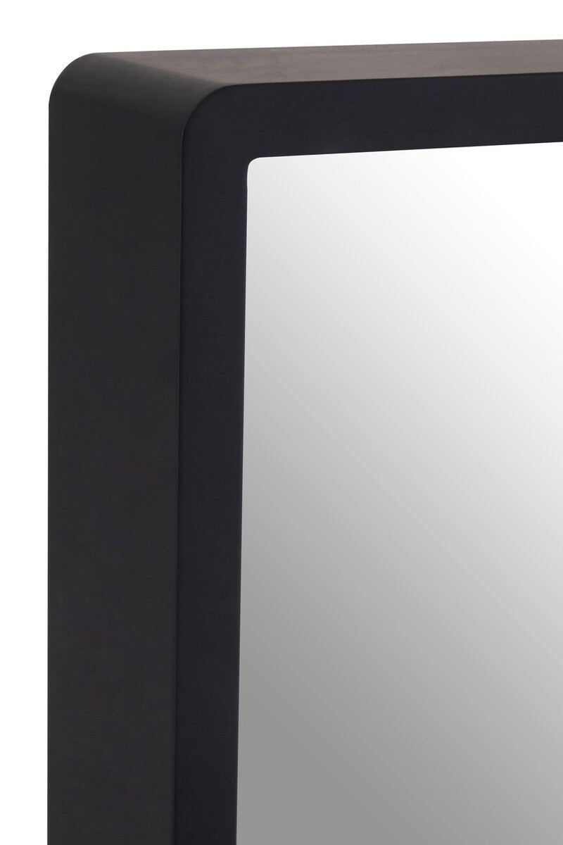 Bisha Small Black Wall Mirror with Gold Edge
