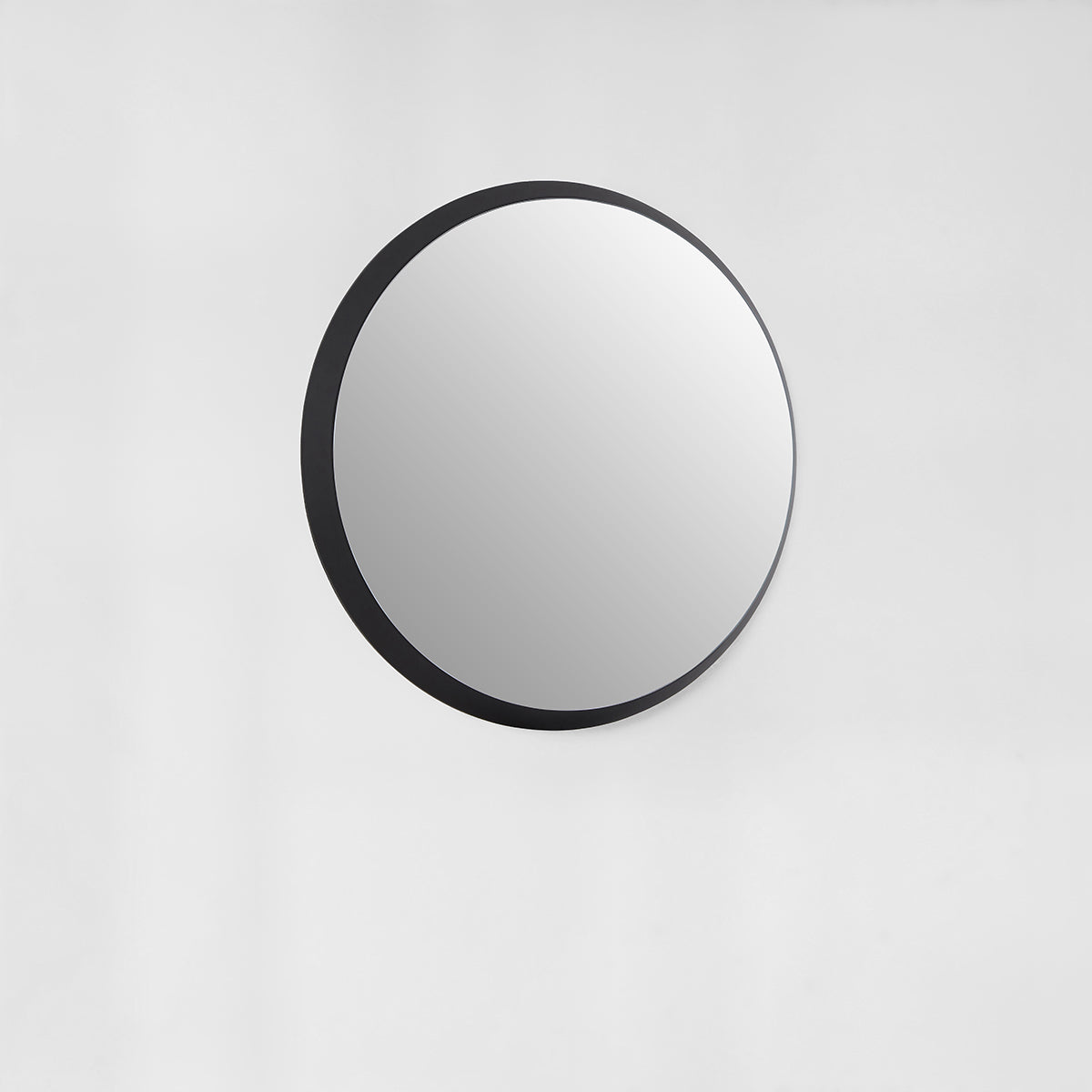 Athena Round Medium Black Wall Mirror