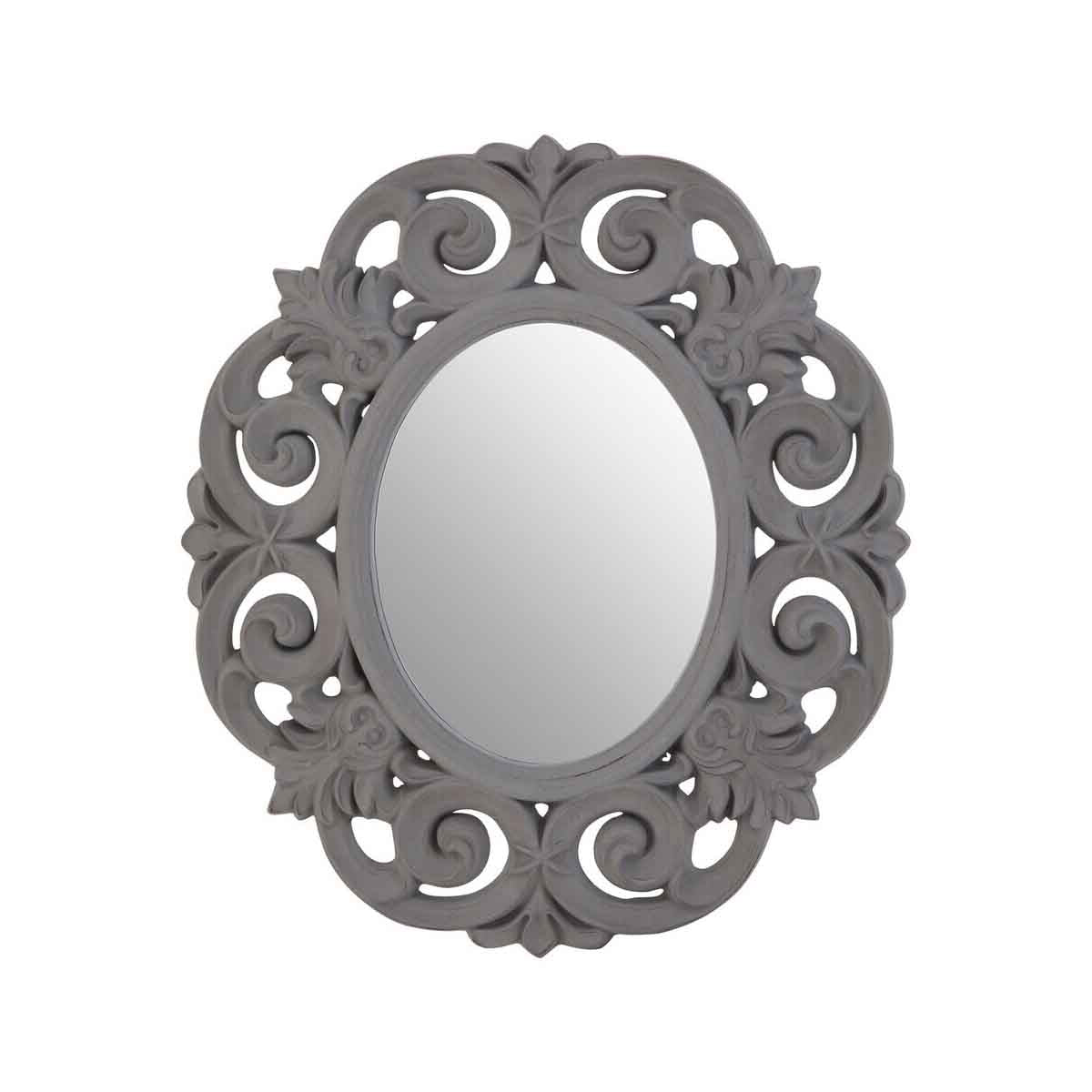 Itaka Antique Grey Scroll Design Wall Mirror
