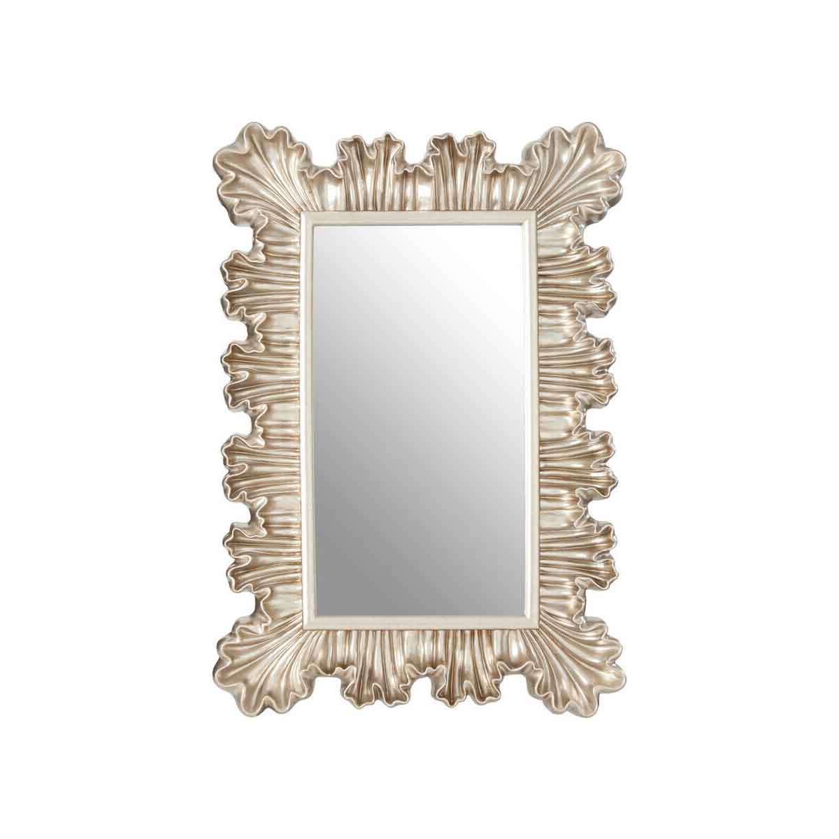 Sinarge Champagne Finish Clamshell Design Wall Mirror