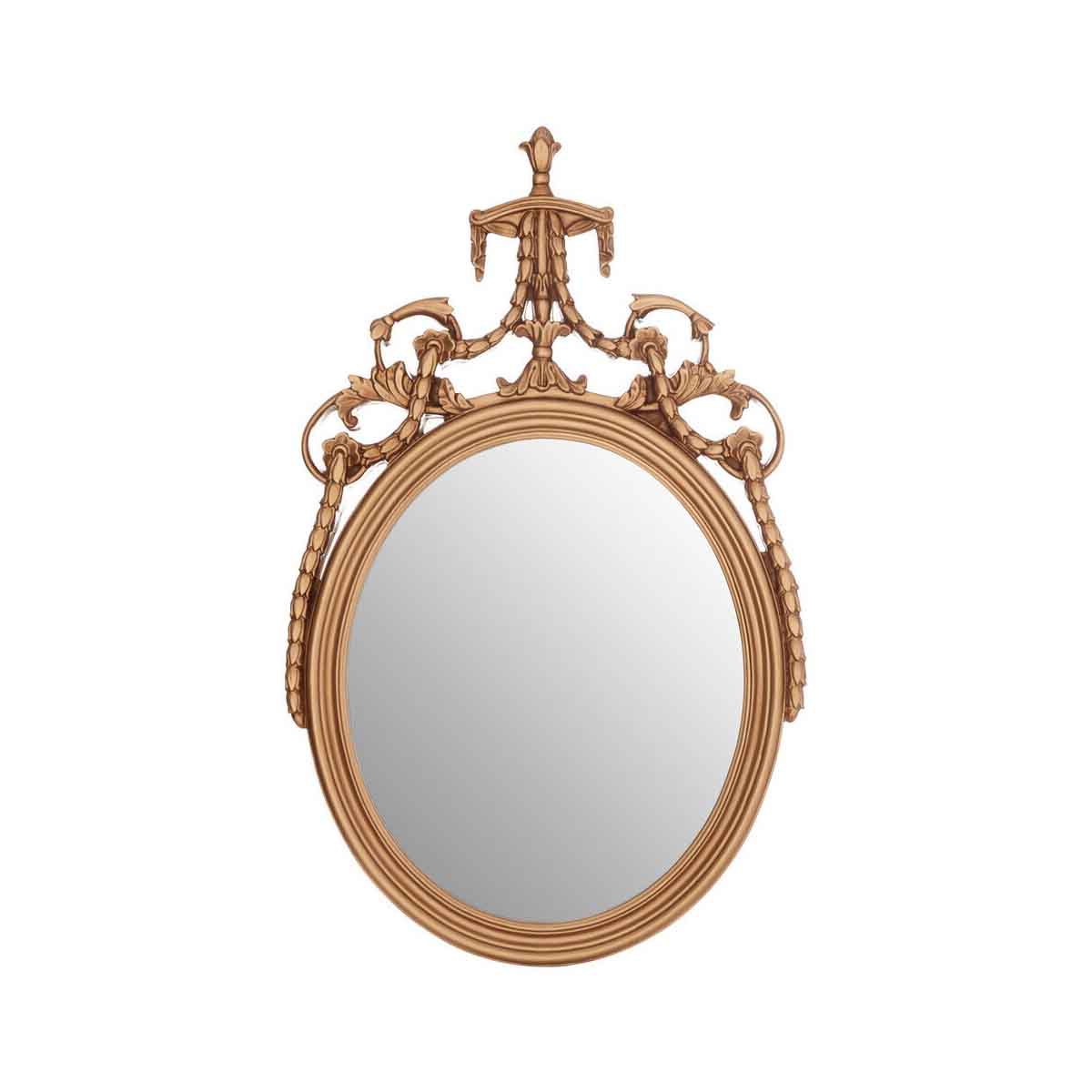 Le Marais Gold Finish Oval Acanthus Leaf Wall Mirror