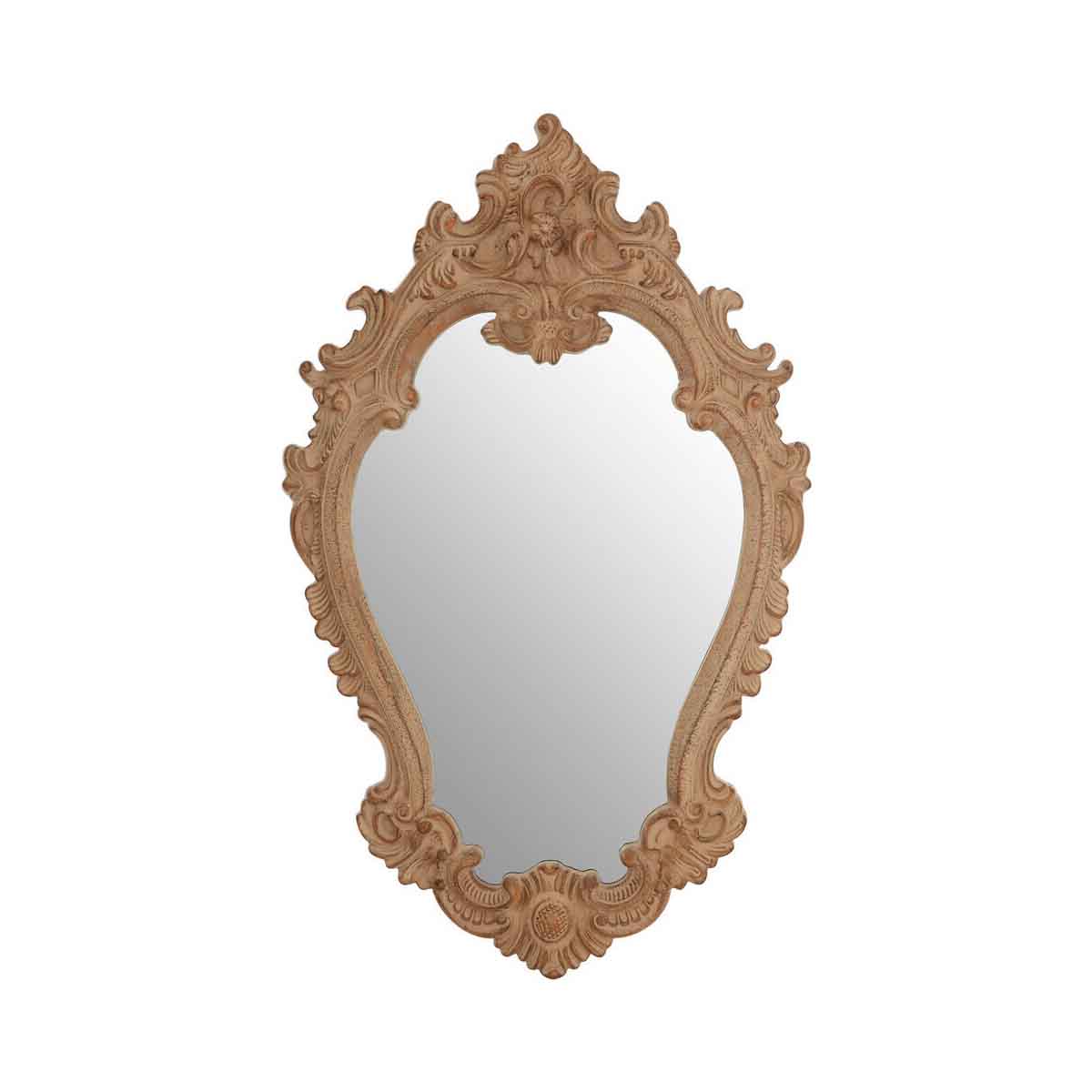 Broschi Antique Brown Rococo Design Wall Mirror