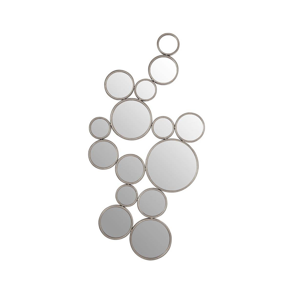 Zariah Large Silver Multi Circle Wall Mirror