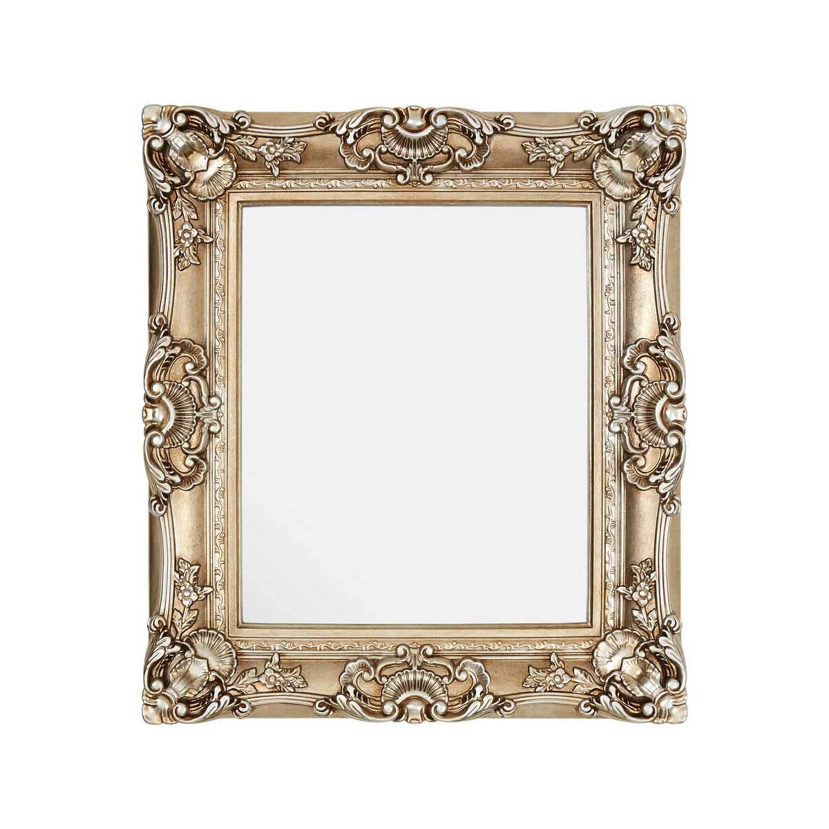Adelere Champagne Finish Square Ornate Wall Mirror