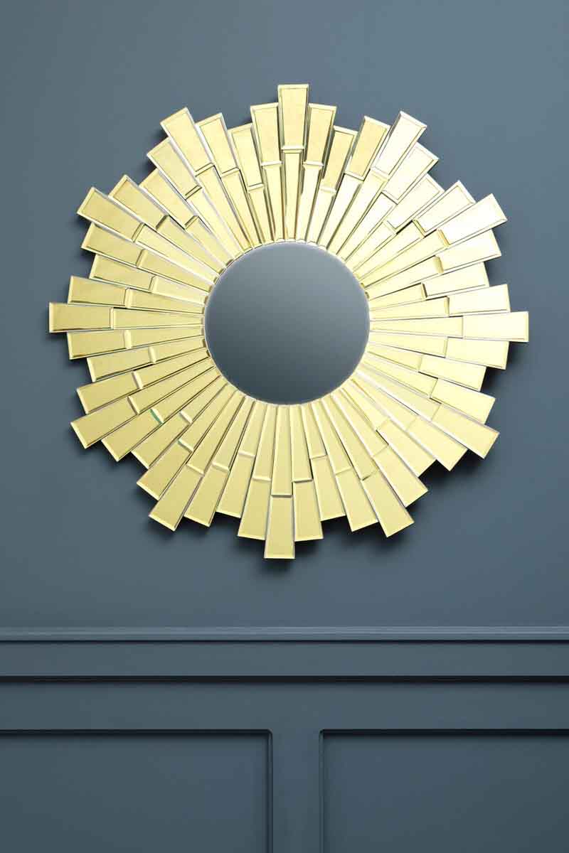 Glitzy Small Circular Wall Mirror