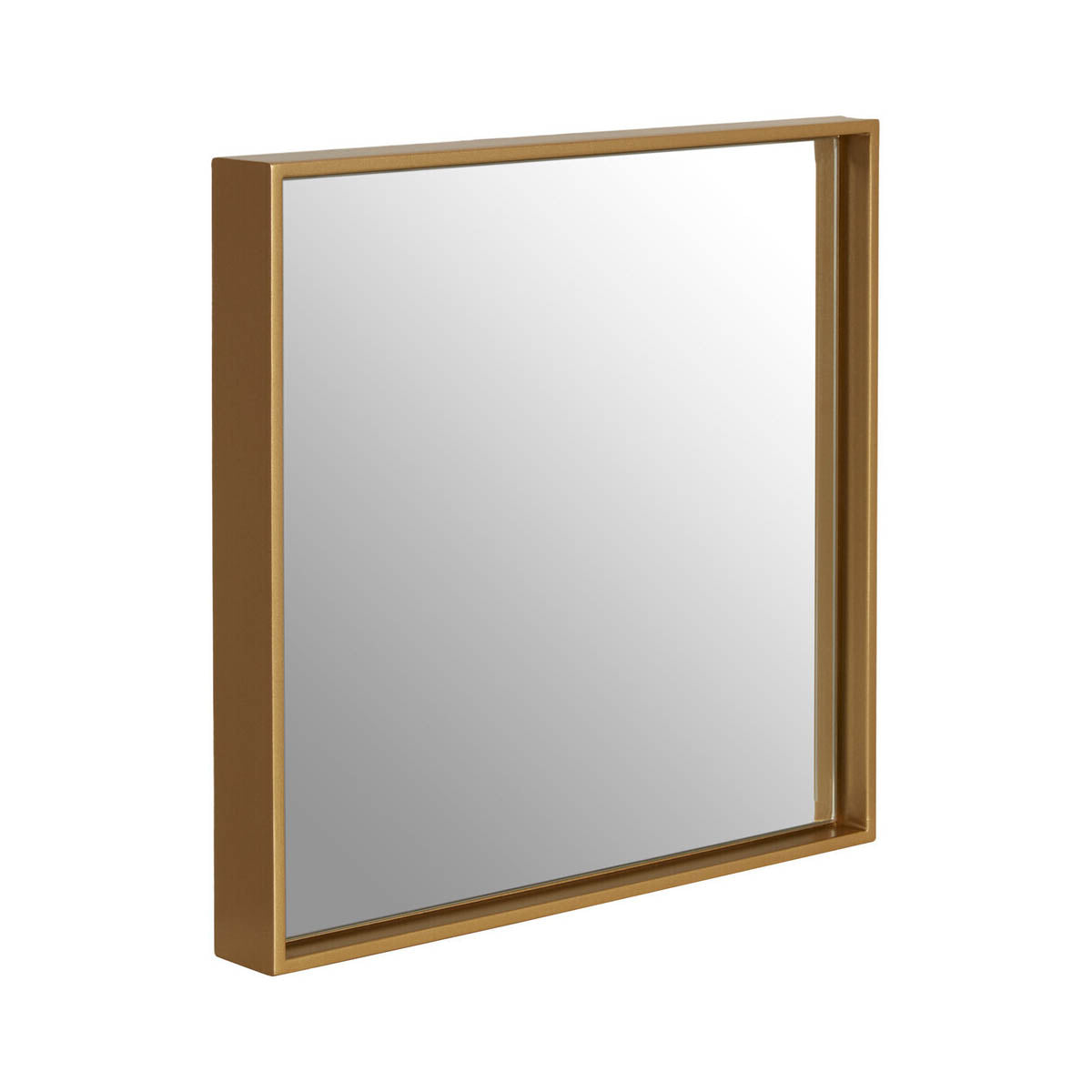 Ando Small Square Gold Finish Wall Mirror