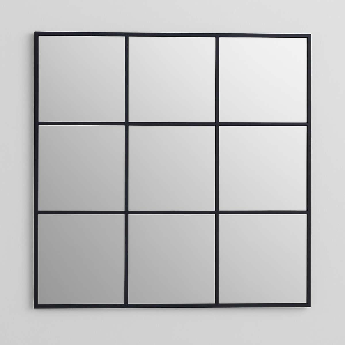 Oriel Grid Wall Mirror With Black Finish