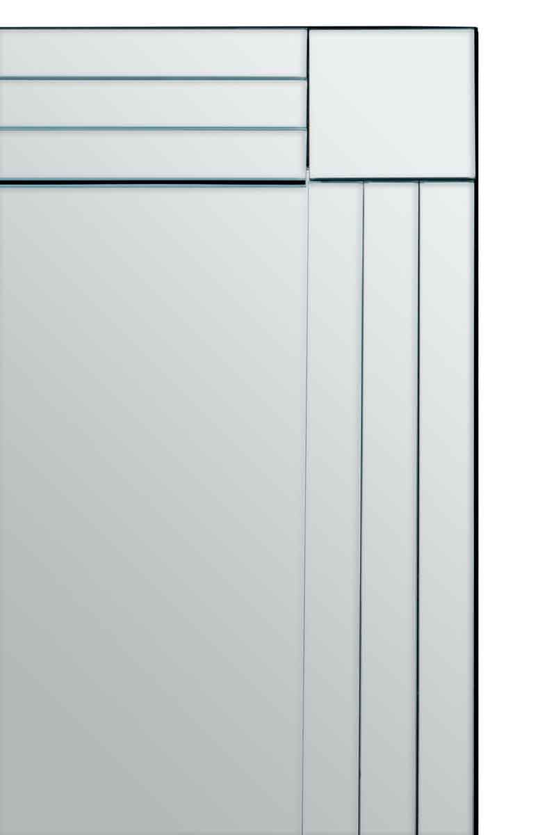 Sana Rectangular Wall Mirror with Linear Detail