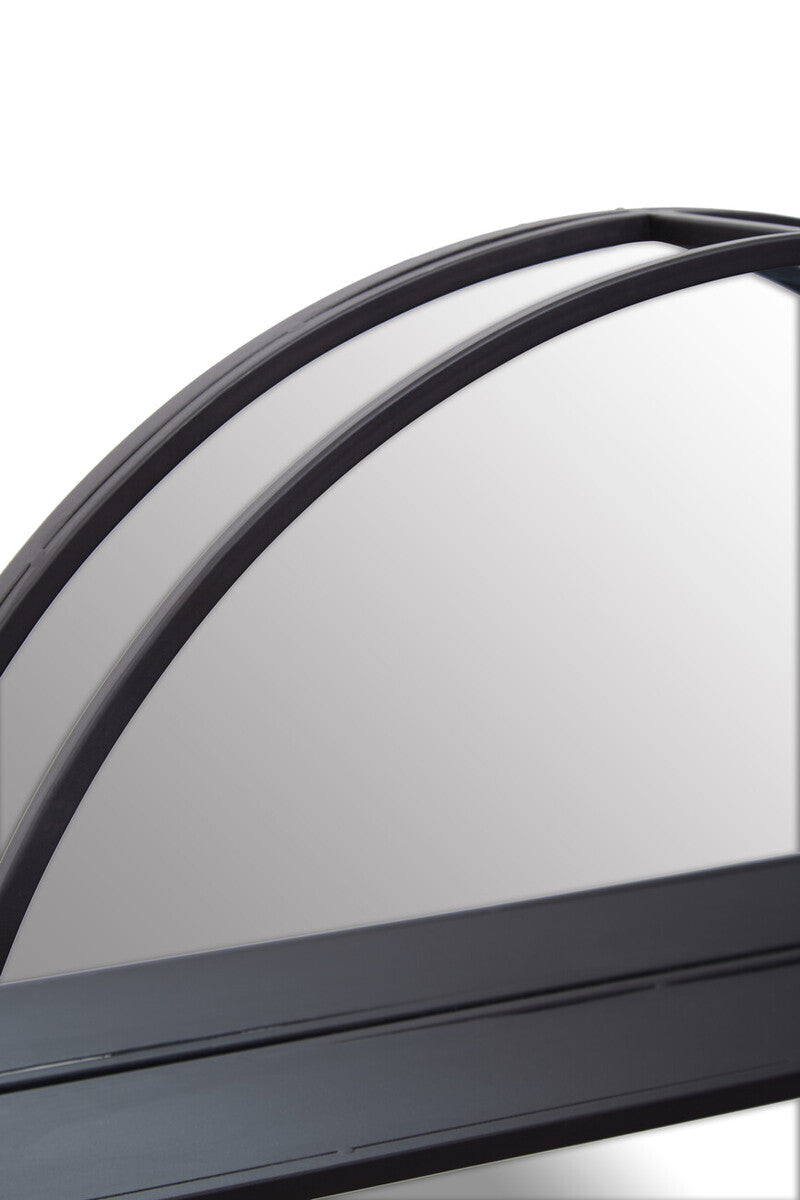 Avento Black Shelved Wall Mirror