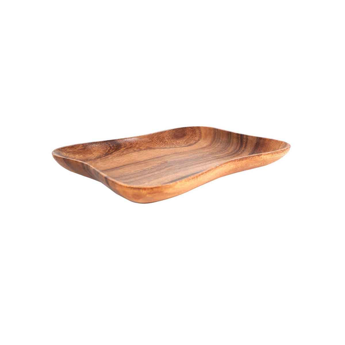 Kora Small Concave Serving Platter in Acacia Wood