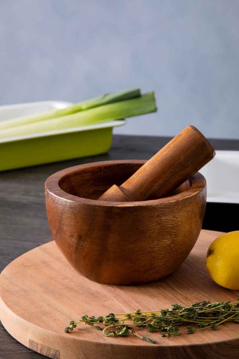 Kora Acacia Wood Mortar And Pestle
