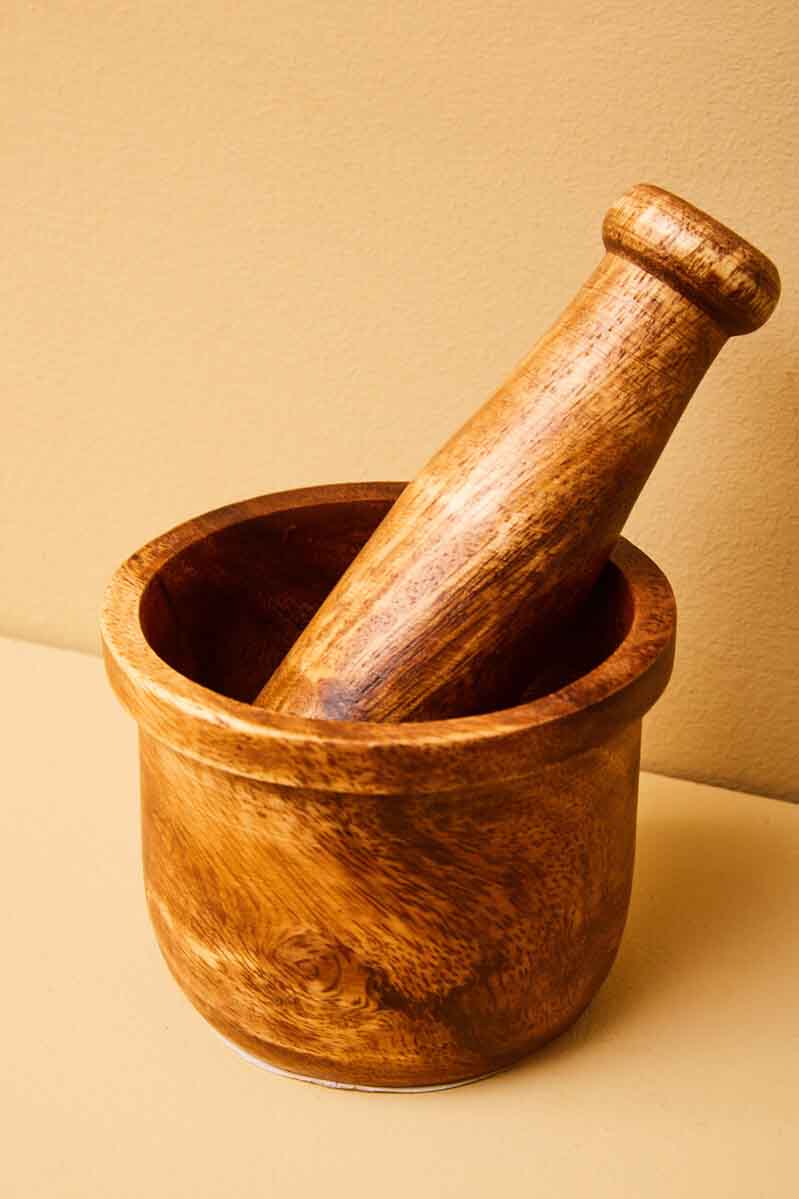 Kora Acacia Wood Mortar and Pestle Set