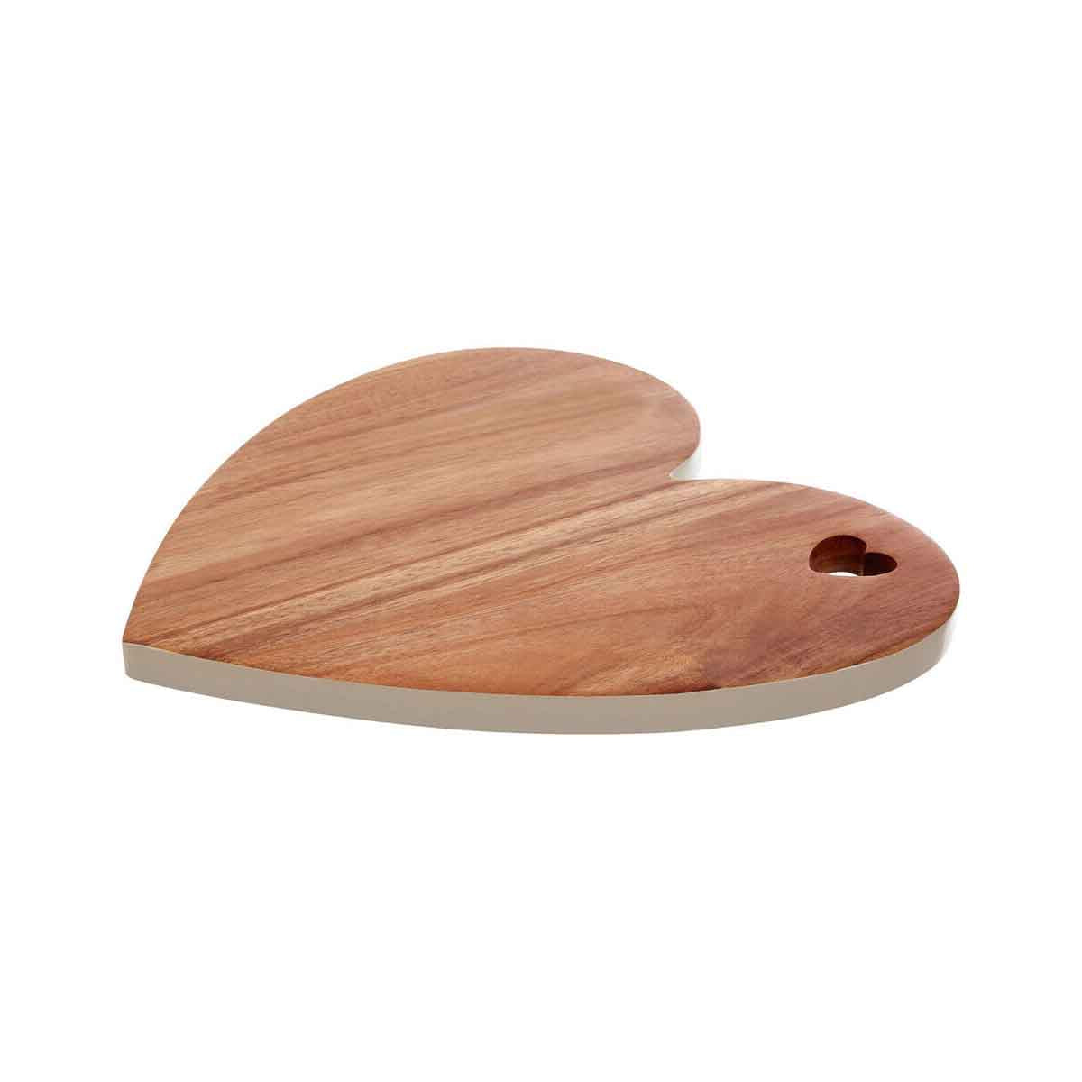 Socorro Acacia Heart Chopping and Serving Board with White Edge