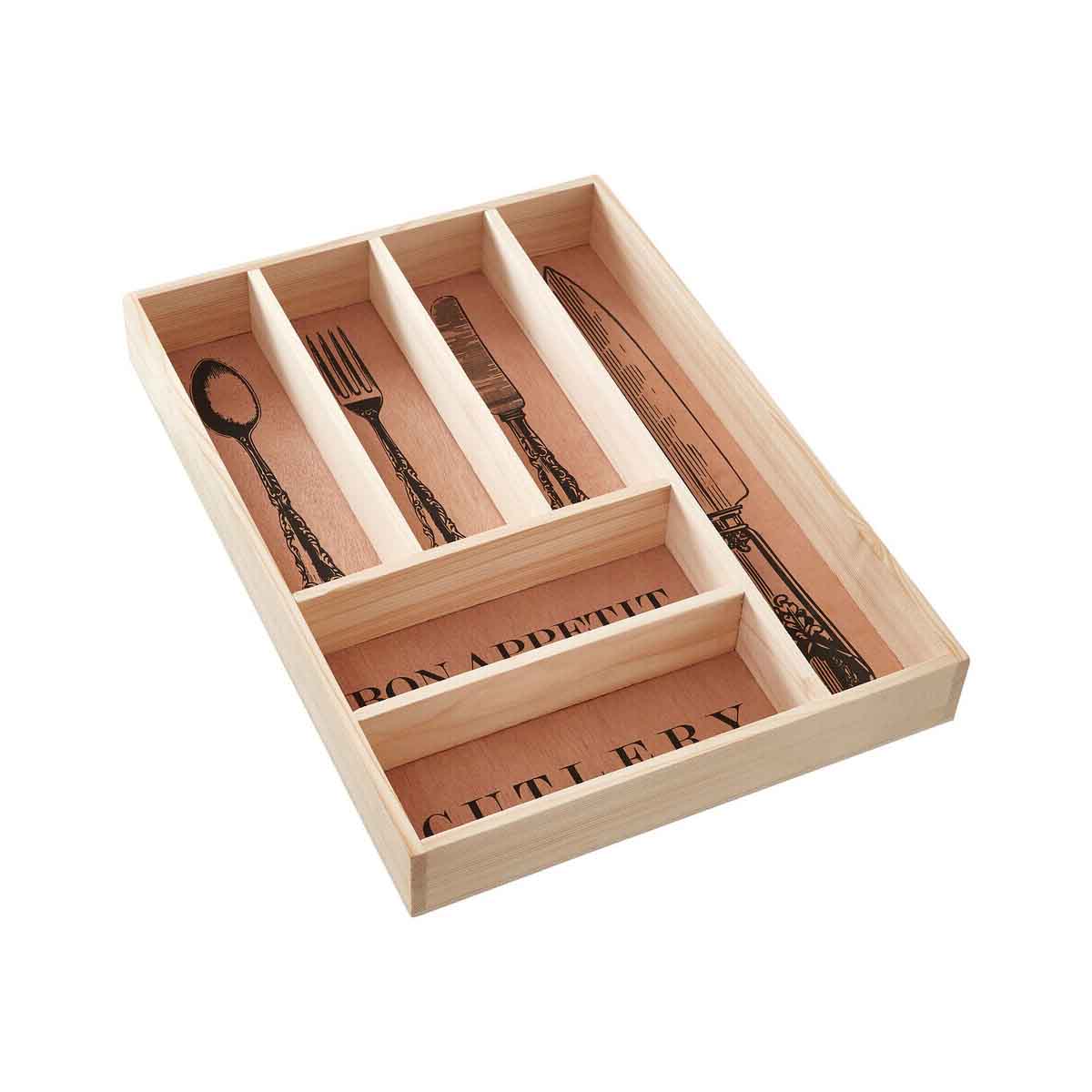 Bessan Wooden Vintage Design Cutlery Tray