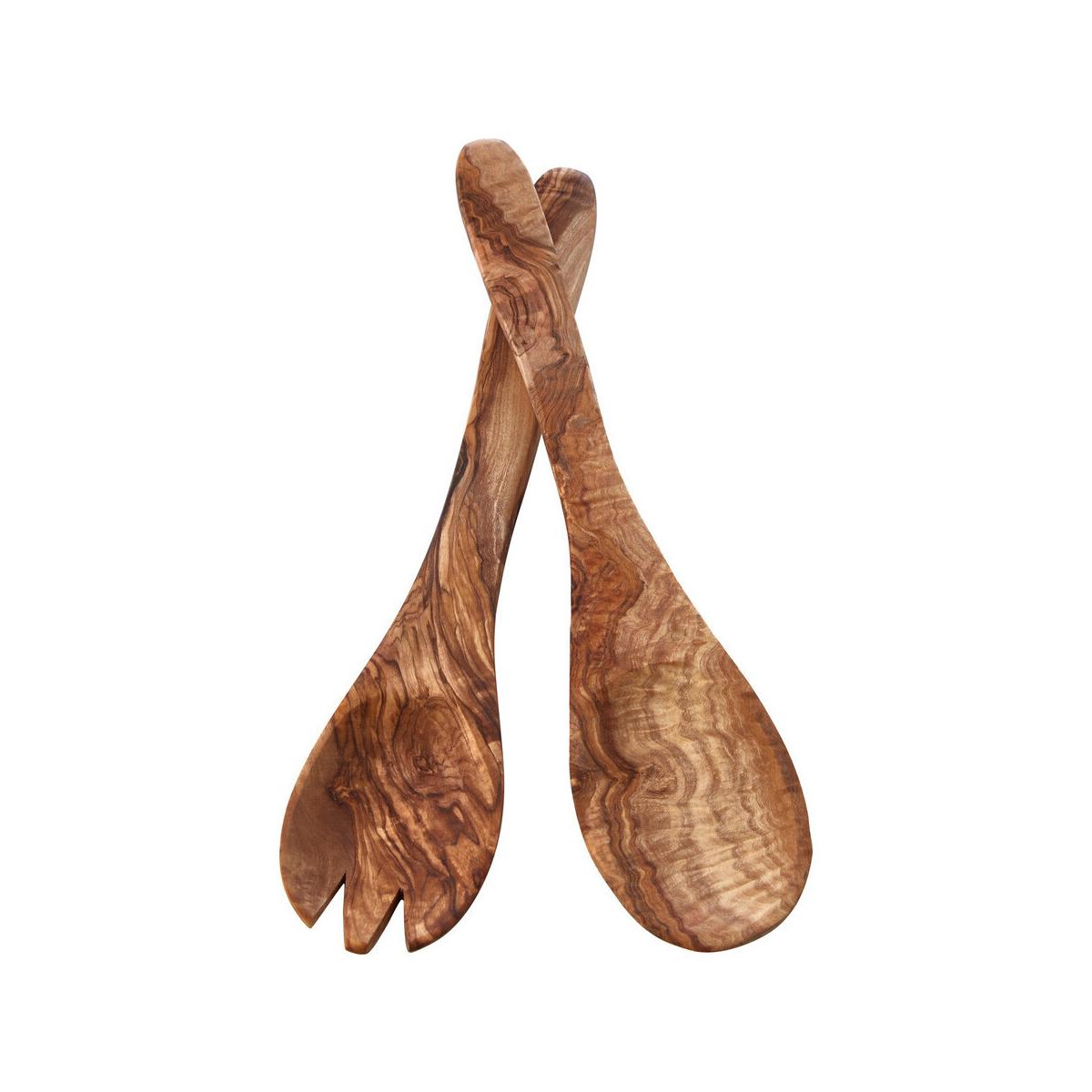 Kora Olive Wood Flat Salad Servers