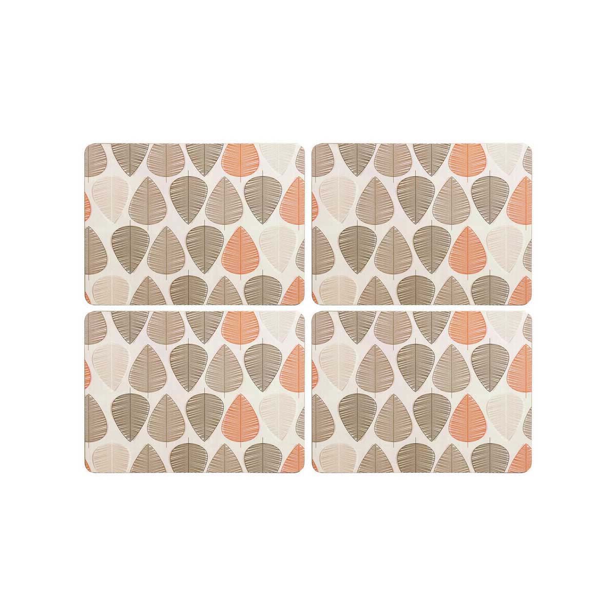 Orange Leaf Set Of Four Placemats