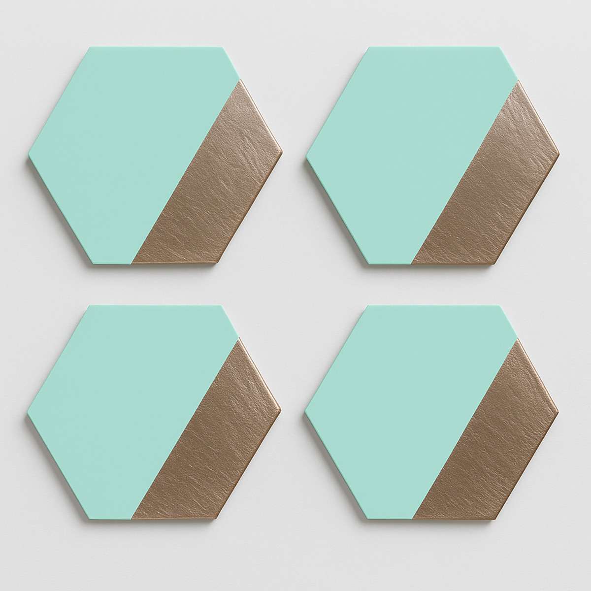 Geome Dipped Jade and Silver Placements