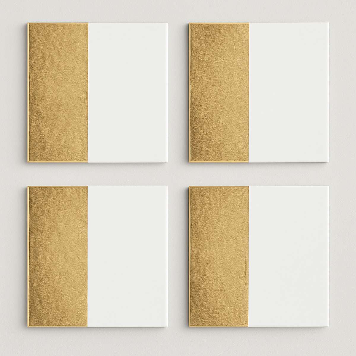 Geome Set of 4 Dipped Jade and Silver Pl