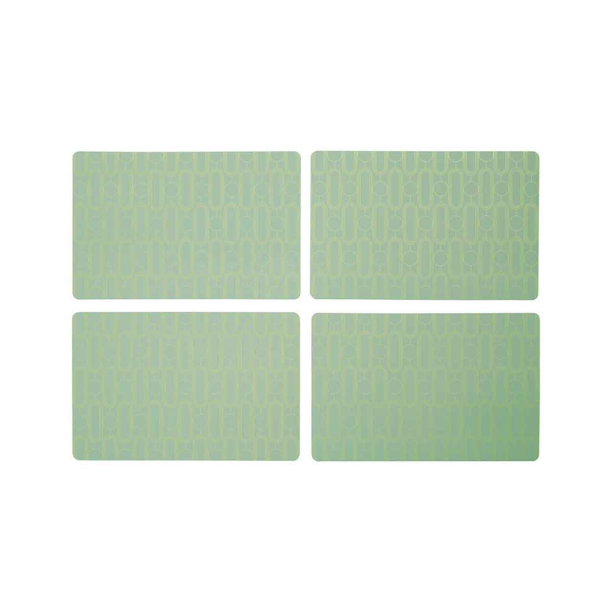 Frosted Deco Set Of 4 Green Placemats