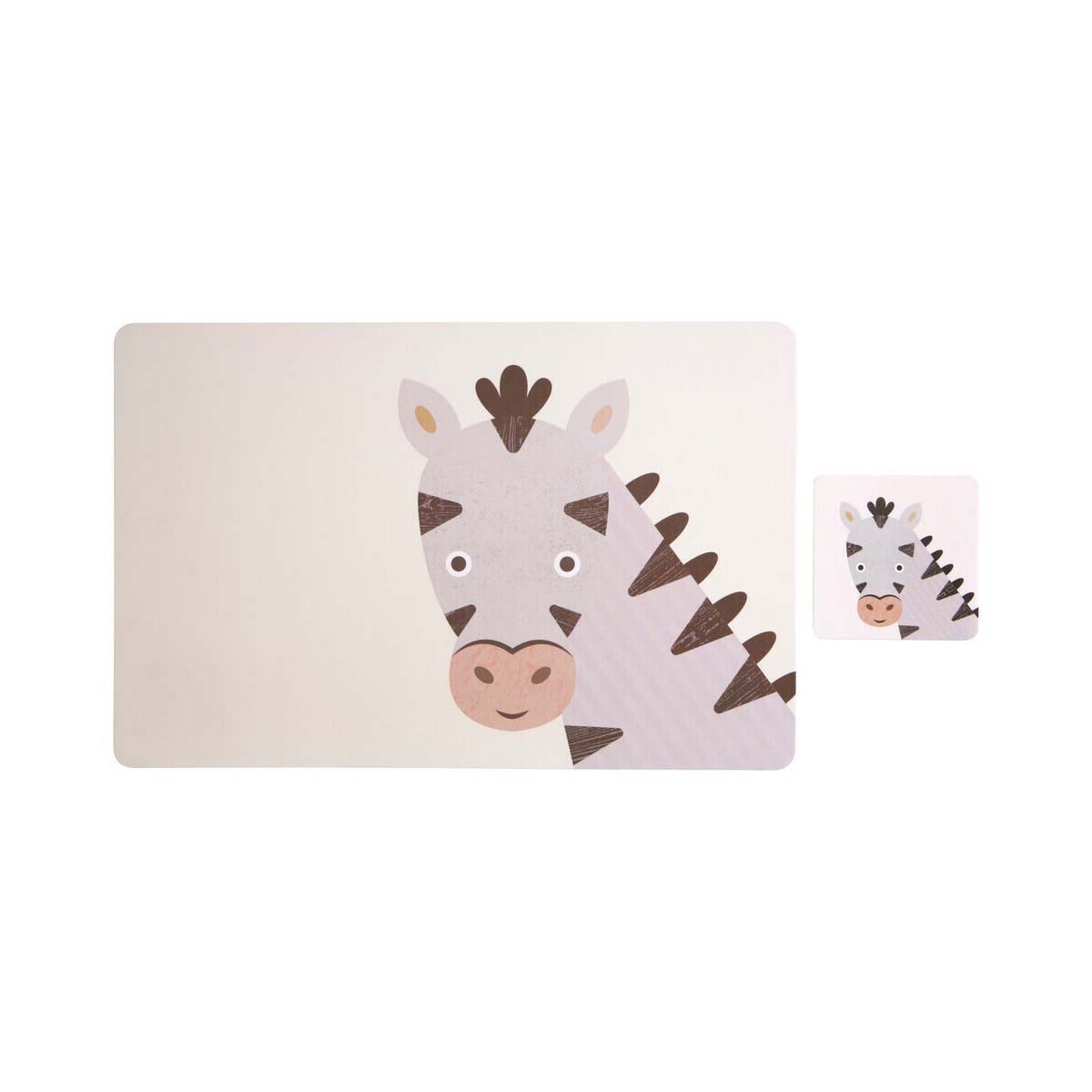 Effy Set Of 2 Zebra Placemat And Coaster
