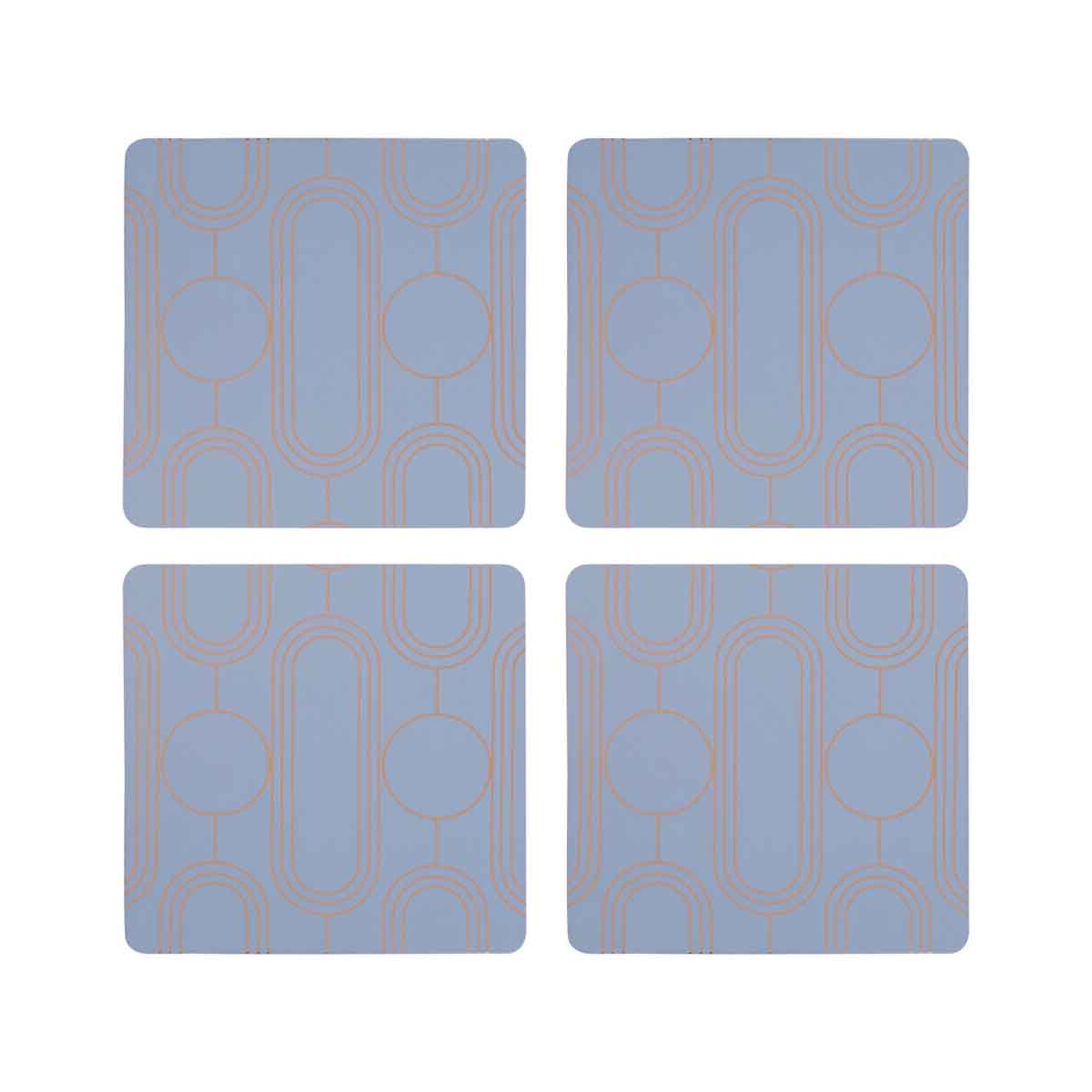 Frosted Deco Set of 4 Blue Coasters