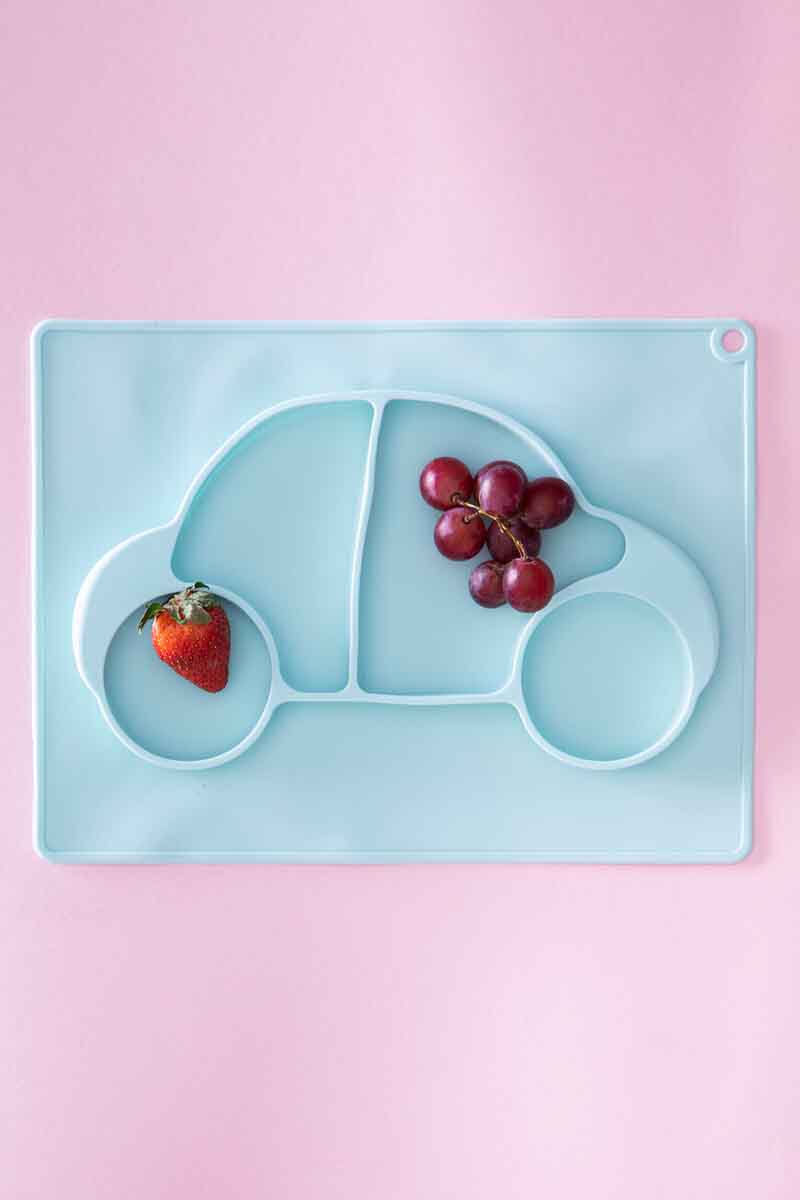 Zing Baby Blue Car Food Plate