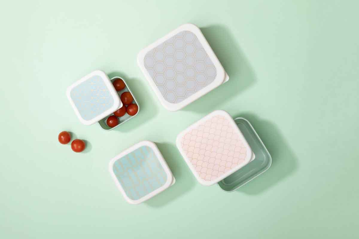 Frosted Deco Set of 4 Snack Boxes