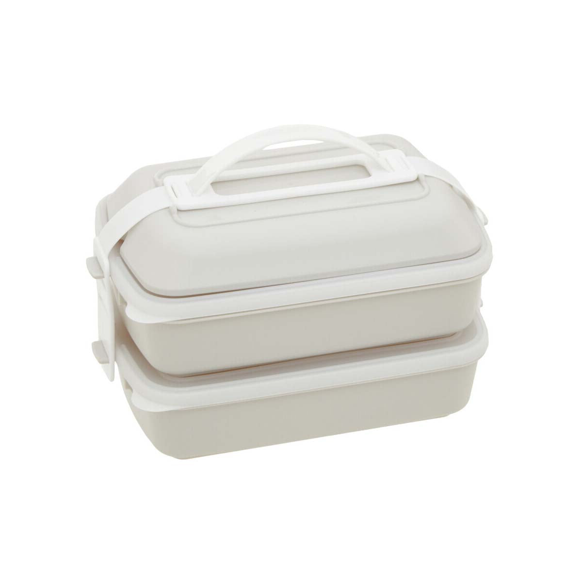 Grub Tub Warm Grey And White Lunch Box