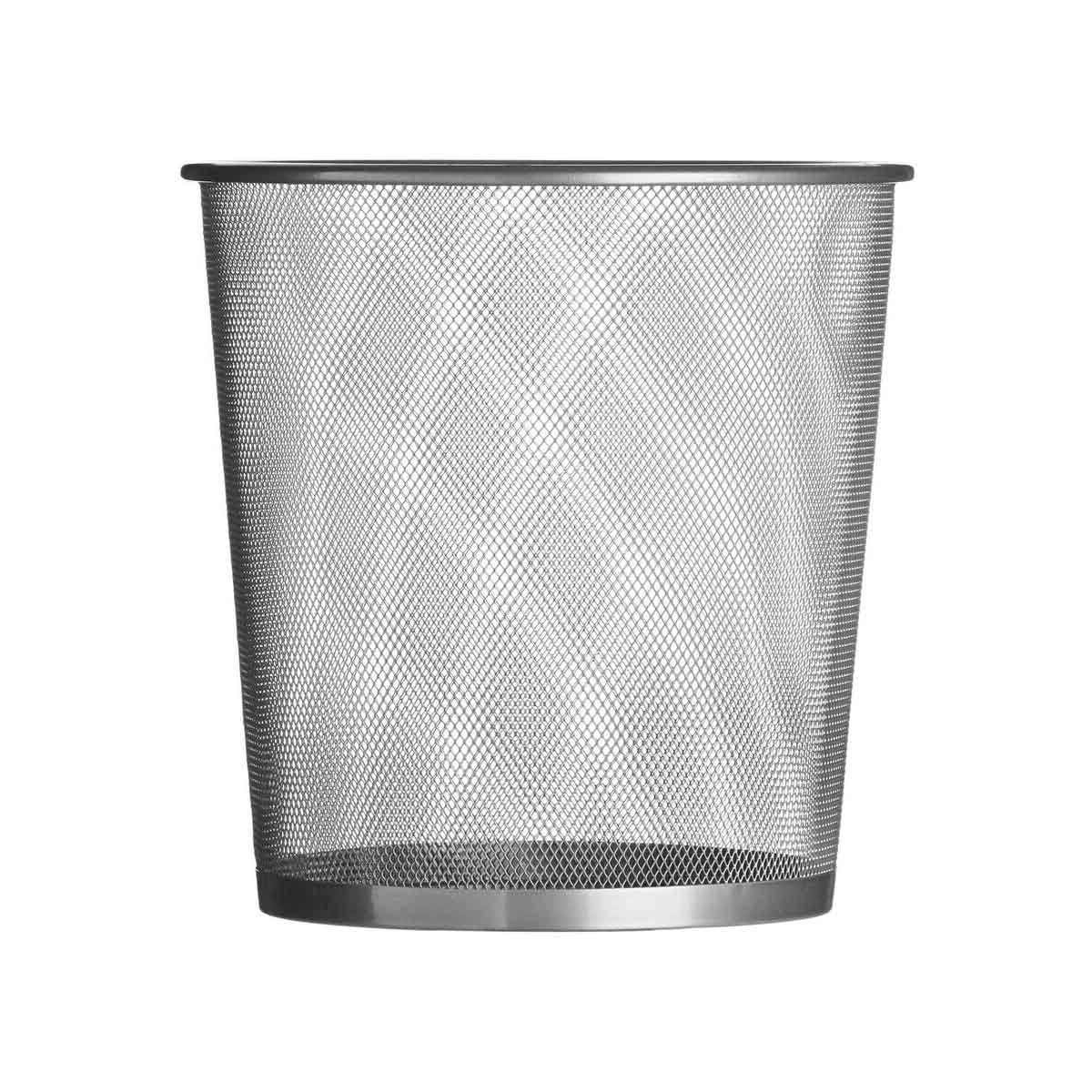 Small Matt Silver Mesh Waste Paper Basket