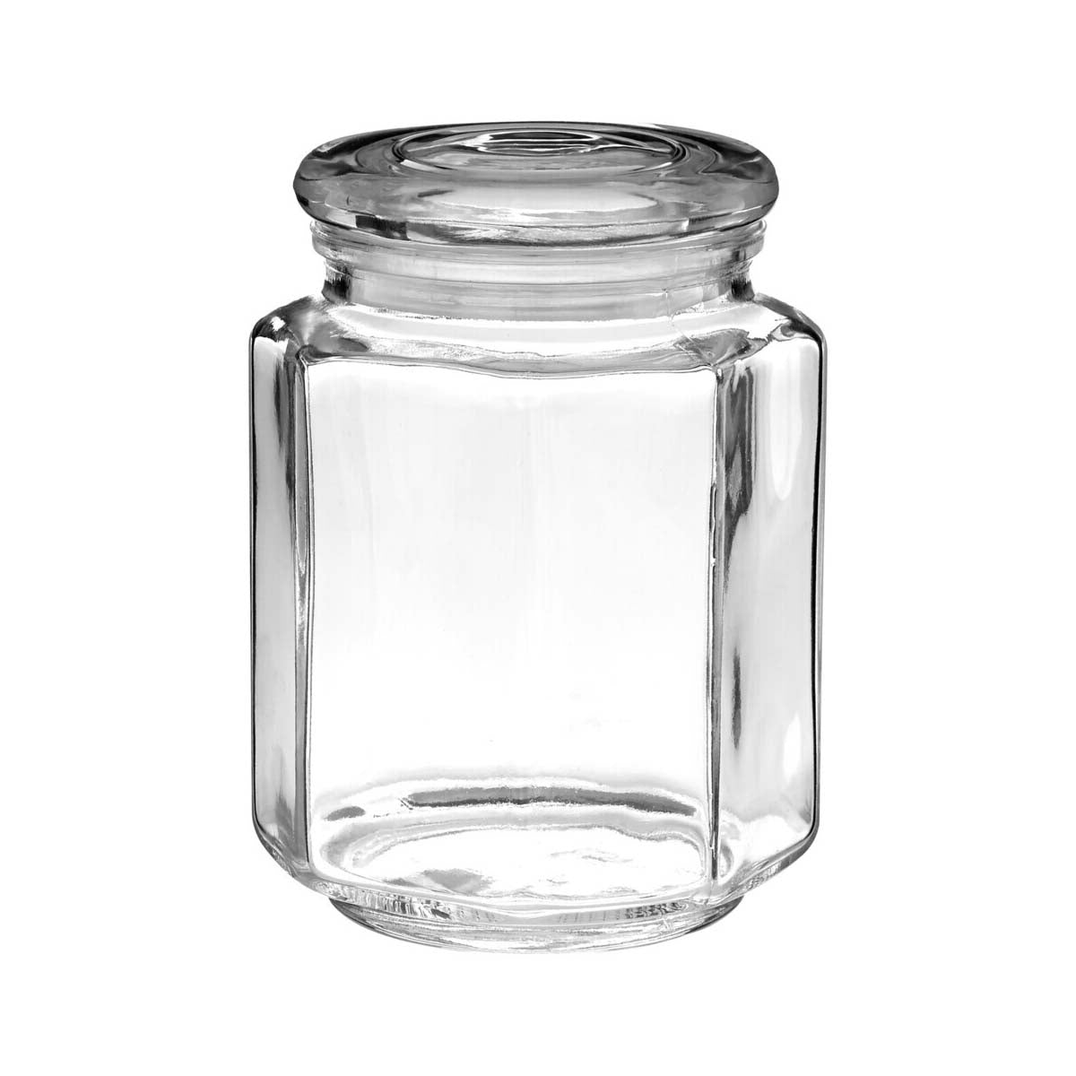 Hexagonal Glass Storage Jar - 780ml