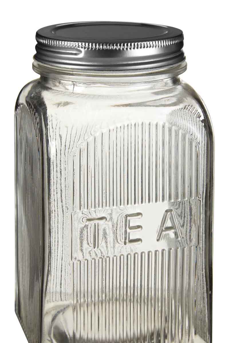 Luca Set of Three Glass Jars with Silver Lids