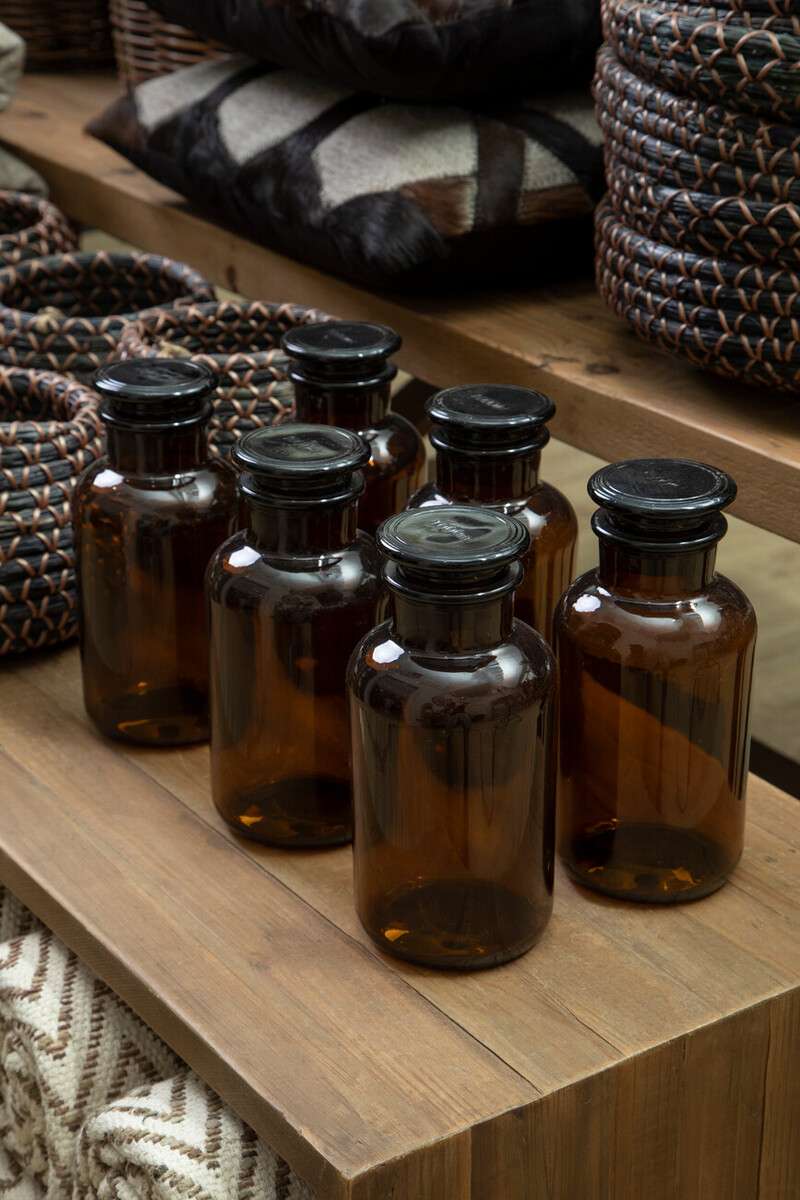 Apothecary Large Amber Glass Bottle