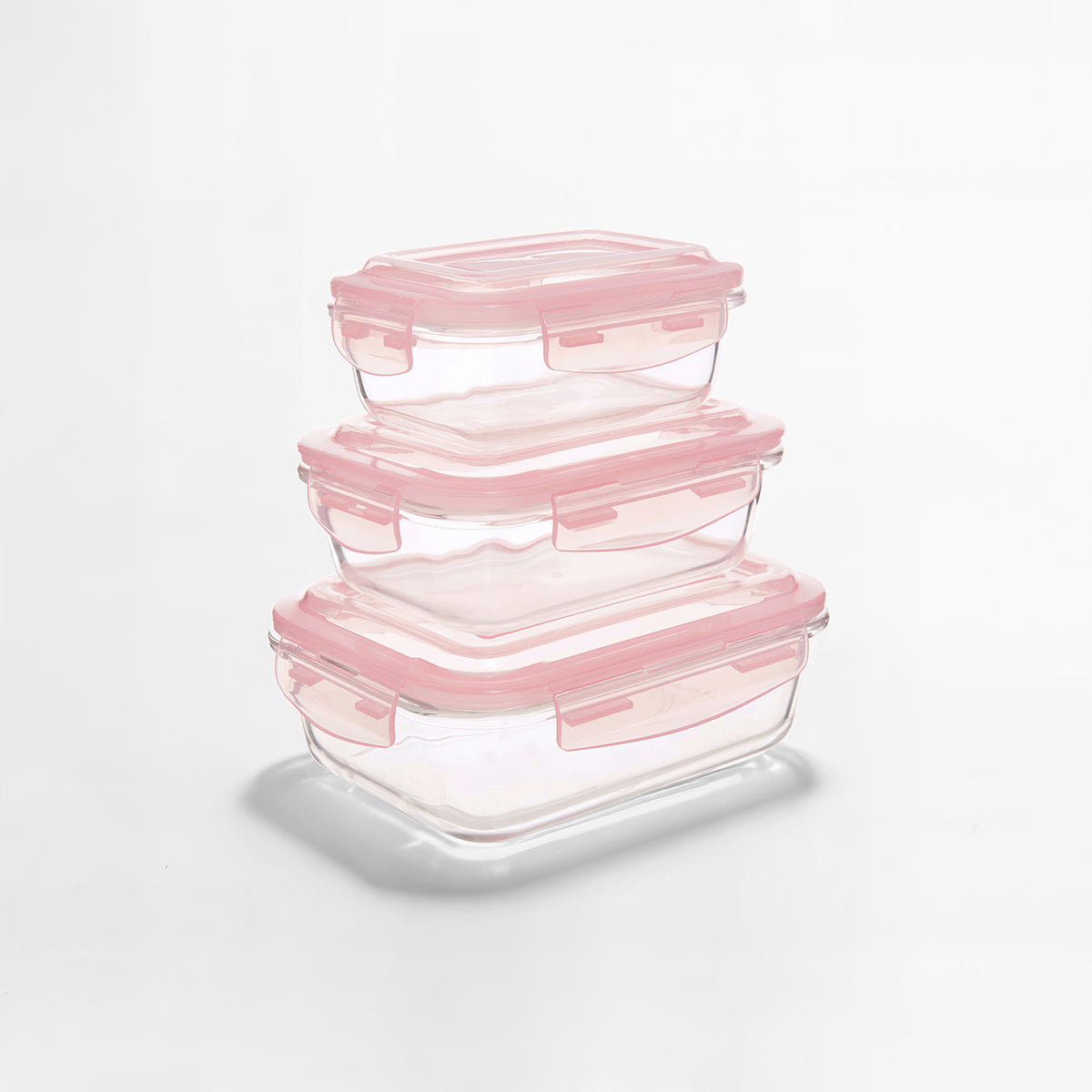 Freska Set Of Three Rectangular Glass Containers